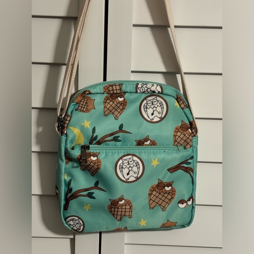 Kemy’s Crossbody Bag‎ Turquoise With Owl Design